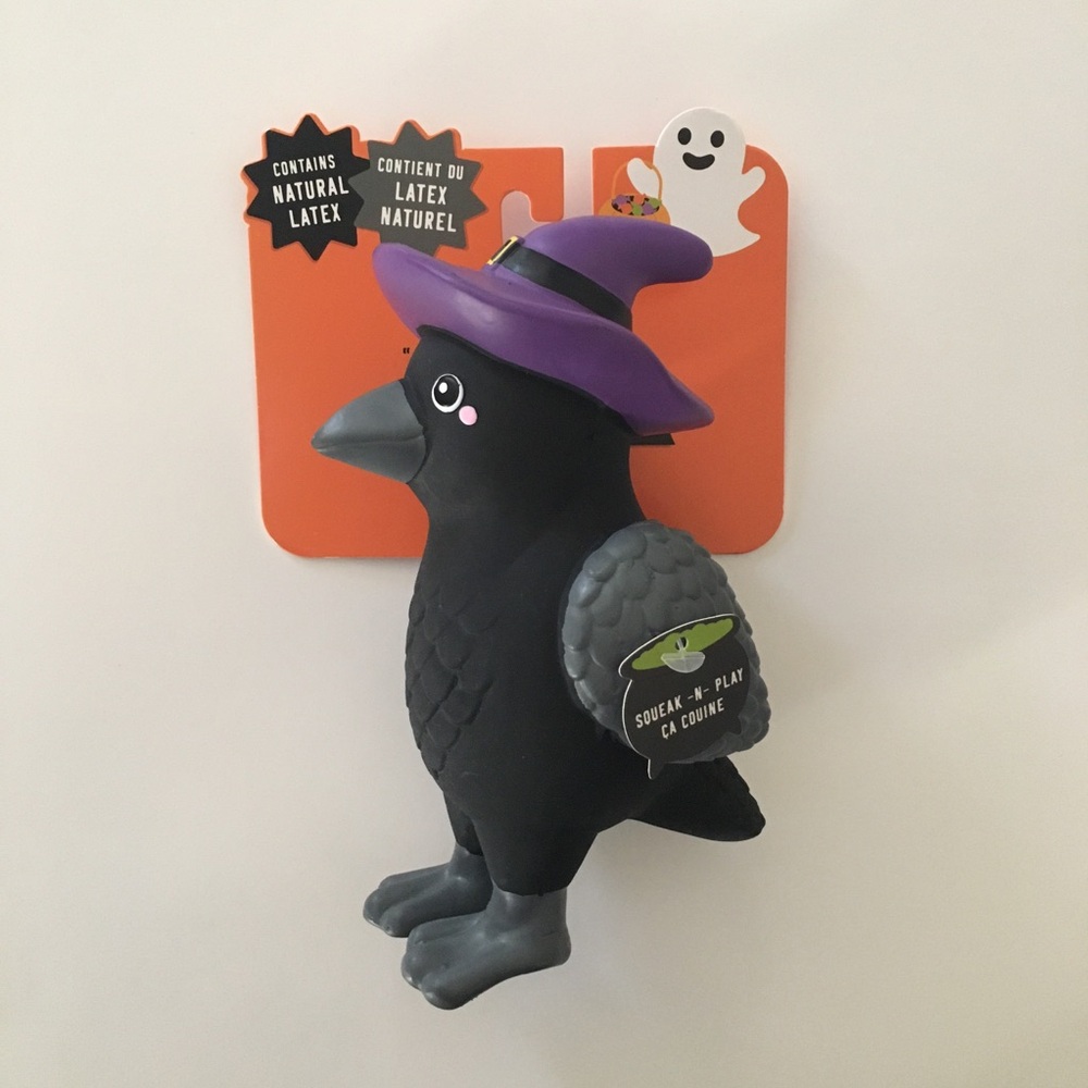 Dog Toy Halloween Black Crow with Squeaker NEW “Witchy Wings” by Fringe Studio - Picture 5 of 6